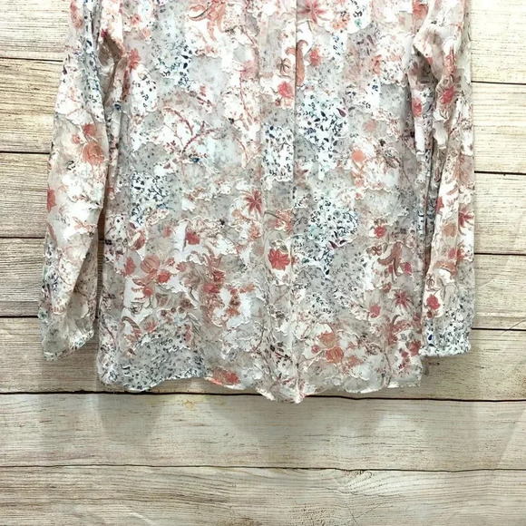 T Tahari Cierra Floral Print Blouse Split Neck - Picture 12 of 12